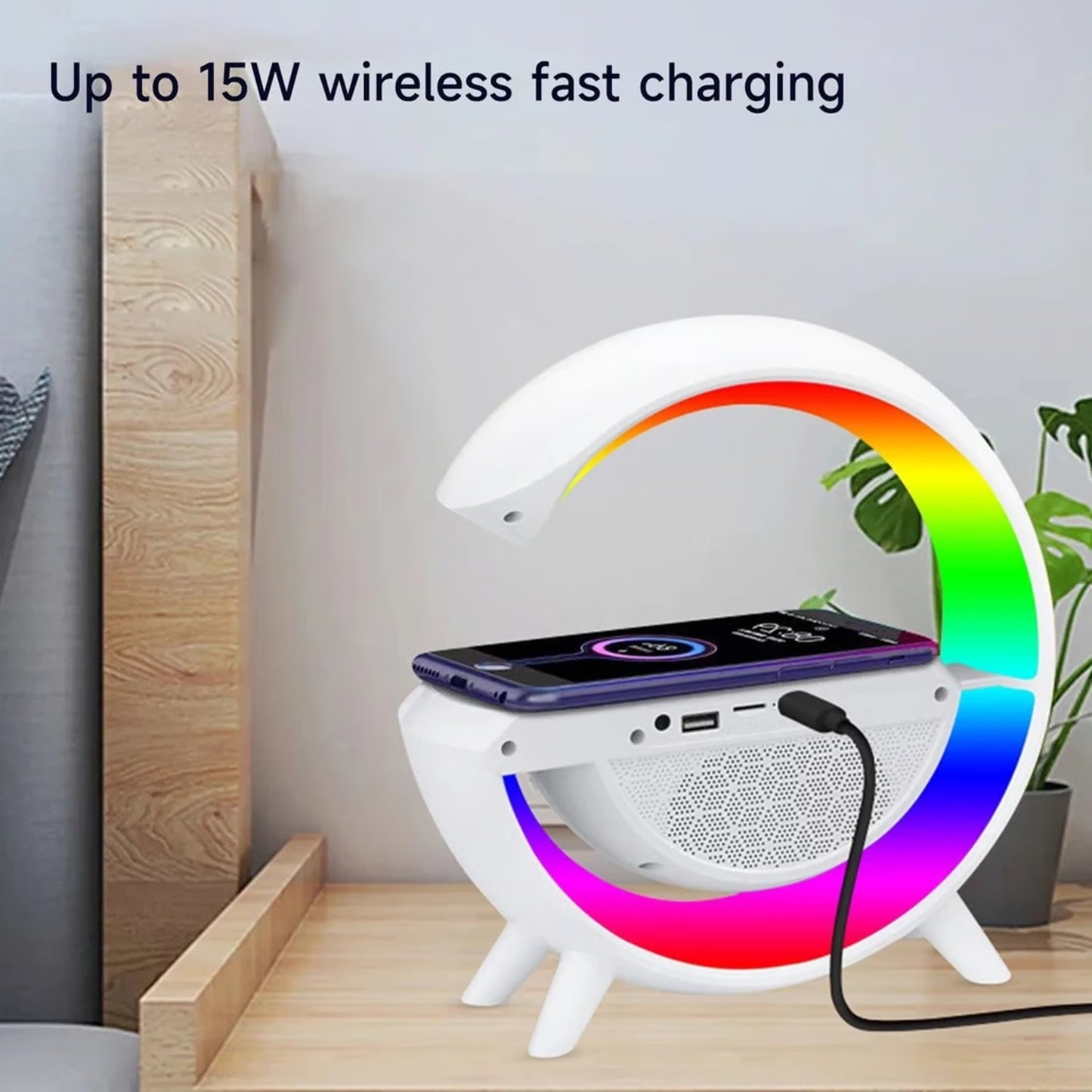 Lampara RGB con Altavoces y Cargador S/R